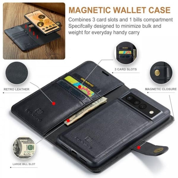 Mobiililompakko Magnetic DG Ming Google Pixel 7 Black