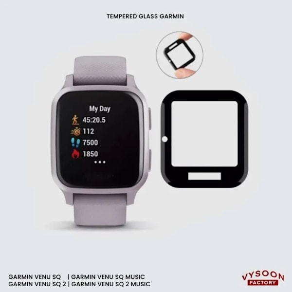 Garmin Venu Sq FullFrame 3D Härdat glas 0.26mm 9H Transparent
