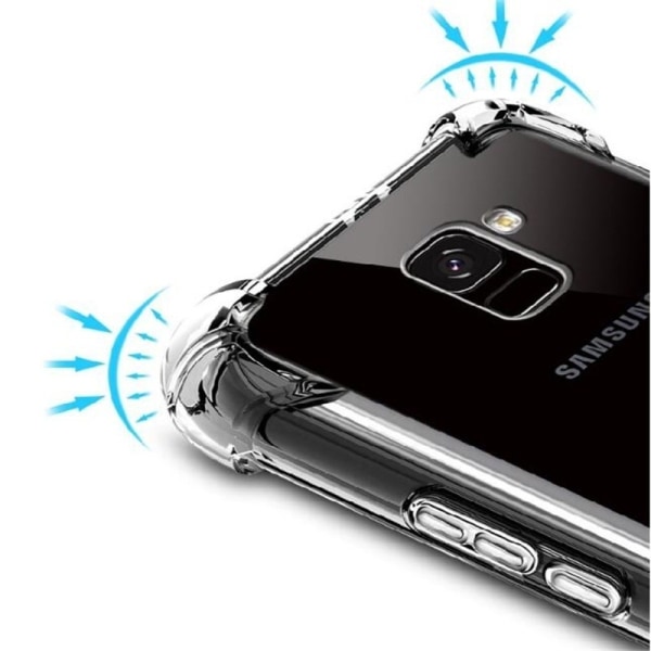 Samsung A8 2018 Stöttåligt Skal med Förstärkta Hörn Transparent