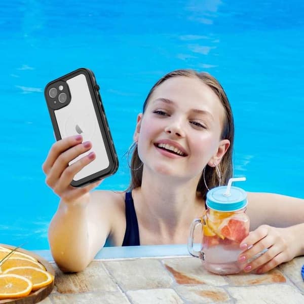 iPhone 14 Max Täysi peittävä vedenpitävä Premium Shell - 2m Transparent