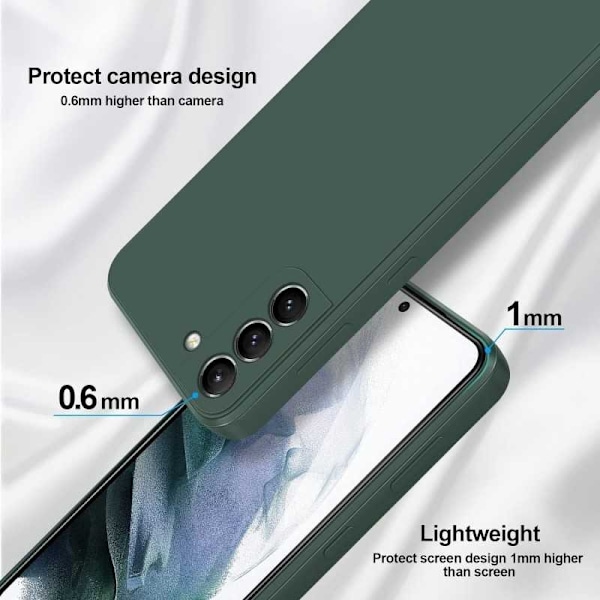 Samsung S22 Plus Gummibelagd Mattgrönt Skal Kameraskydd Liquid - Grön