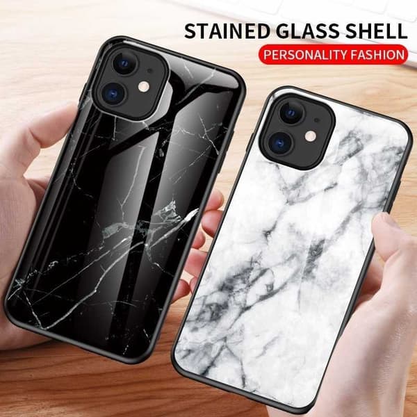 iPhone 13 Pro Max Marble Shell 9H karkaistu lasi tausta Glassback V2 MultiColor Emerald Green