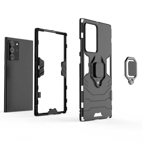 Samsung Note 20 Ultra Iskunkestävä Suojakuori ThinArmor Sormustelineellä Black
