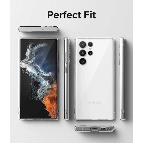 Samsung S23 Ultra Stødabsorberende silikonetui Simple Transparent