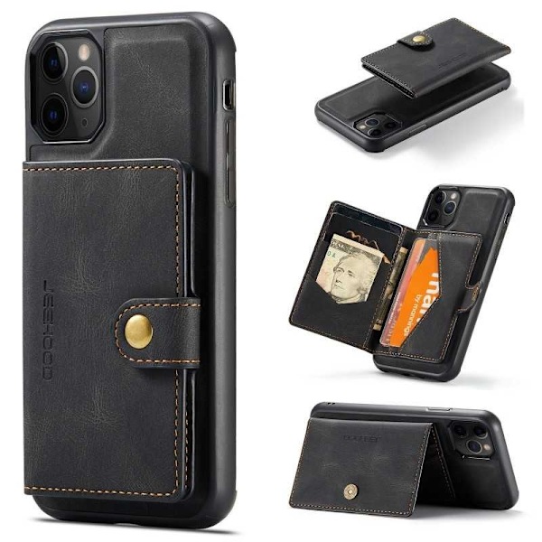 iPhone 11 Pro Max stødsikker etui med magnetisk kortholder JeeHood Black