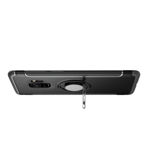 Samsung S9 Praktisk Stöttåligt Skal med Ringhållare V2 Svart