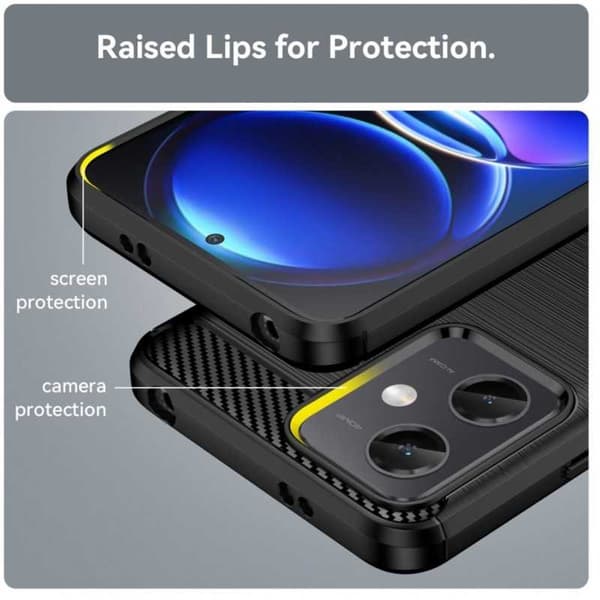 Redmi Note 12 4G Stöttåligt Skal SlimCarbon Black