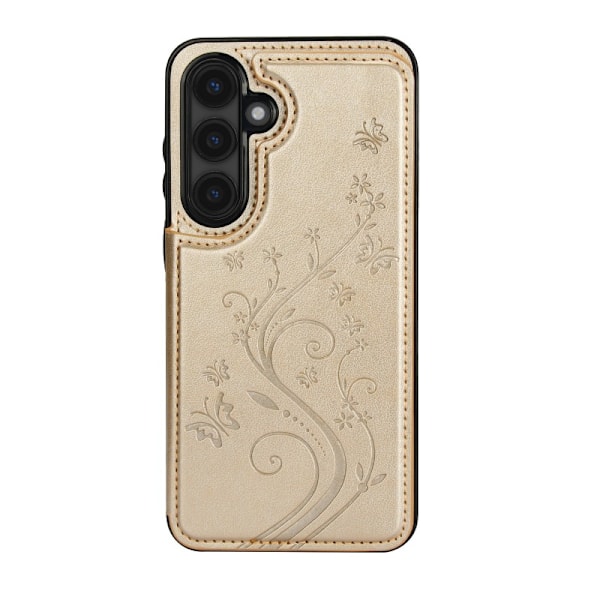 Samsung S25 Plus Stöttåligt Skal Korthållare 3-FACK Flippr V2 - Guld