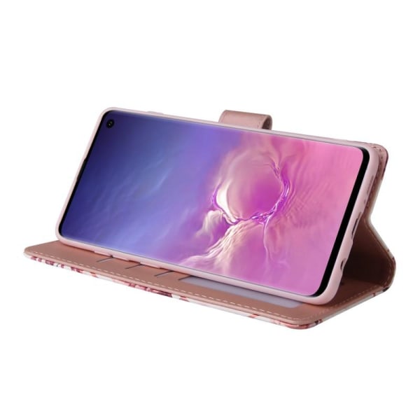 Samsung S10e Trendikäs lompakkokotelo Sparkle 4-FACK Pink