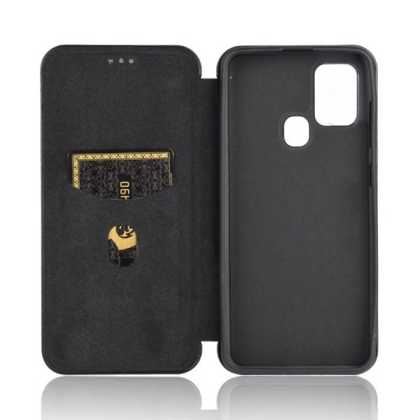 Samsung A21s Flip Case Cardrum CarbonDreams Black