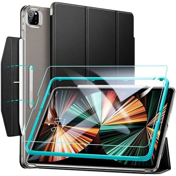 iPad Pro 12,9 "2021 Flip Case + karkaistu lasi ESR Ascend Trifold Black
