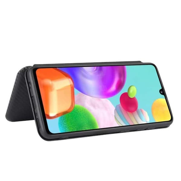 Samsung A41 Flipfodral Kortfack CarbonDreams Svart