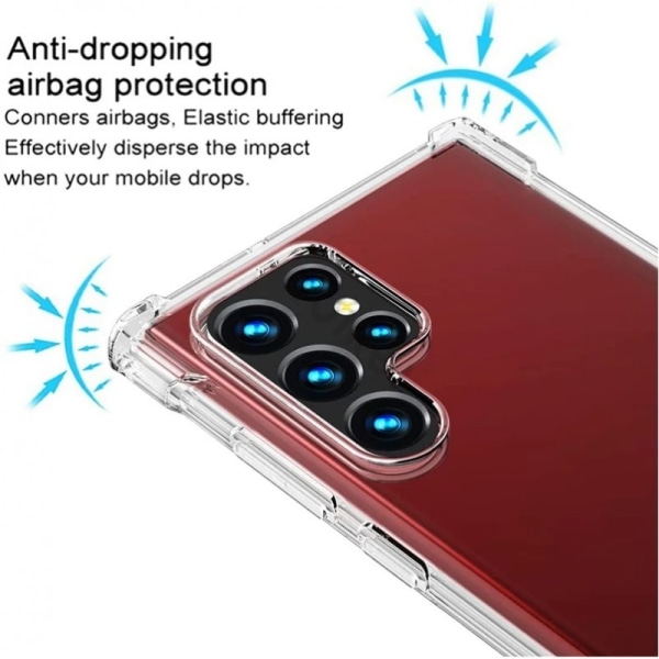 Samsung S22 Ultra Stöttåligt Skal med Förstärkta Hörn Transparent