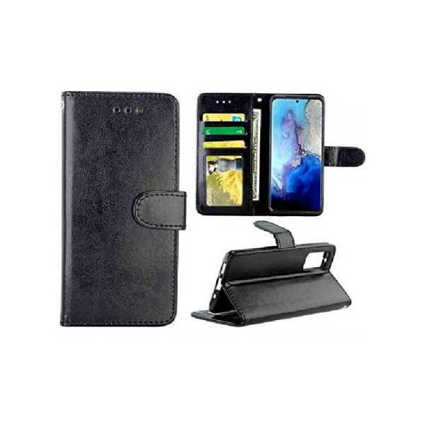 Samsung Galaxy S20 -lompakkokotelo, PU-nahkainen 4-TASKUT Black