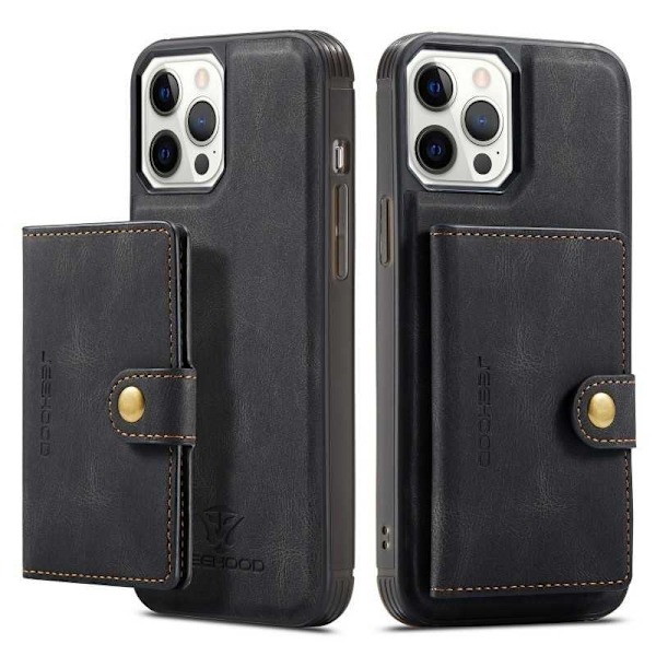 iPhone 13 Pron iskunkestävä kotelo magneettikorttitelineellä JeeHood Black