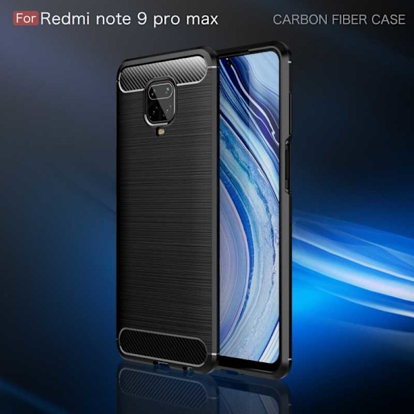 Xiaomi Redmi Note 9S / 9 Pro Iskunkestävä SlimCarbon Black