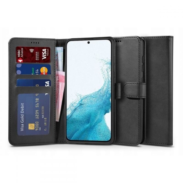 Samsung Galaxy S21 FE lompakkokotelo PU-nahkainen 4-tasku Black