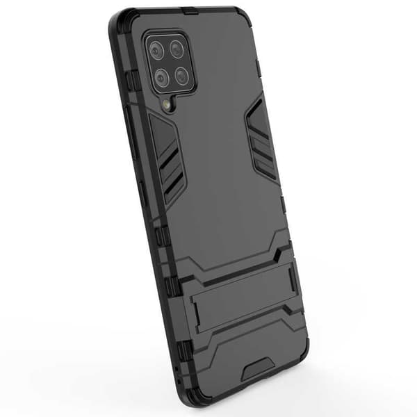 Samsung A42 5G iskunkestävä kotelo jalustalla ThinArmor Black