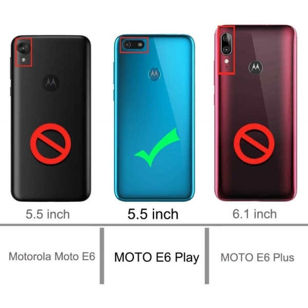 Motorola Moto E6 Play Stöttåligt Skal med Förstärkta Hörn Transparent