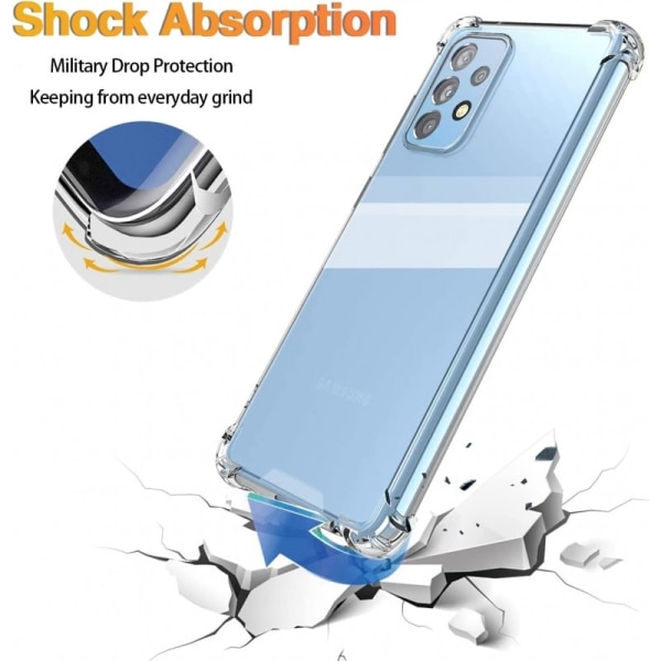 Samsung A23 5G iskuja vaimentava silikonikotelo Shockr Transparent