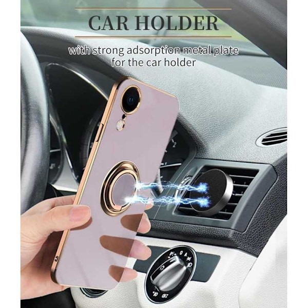 iPhone XR Elegant & stødsikkert cover med ringholder fejlfri Svart
