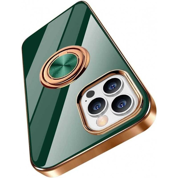 iPhone 12 Pro Max Elegant & stødsikkert cover med ringholder fejlfri Mörkgrön