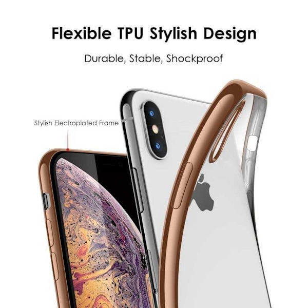 iPhone XS Stöttåligt Mjukt Skal Rosenguld