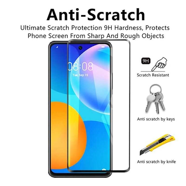 2-PACK Huawei P Smart 2021 FullFrame 0,26 mm 9H karkaistu lasi Transparent