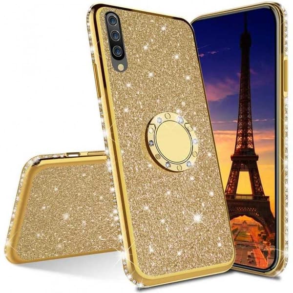 Huawei P30 Lite iskunvaimennin suojus sormustelineellä Rosenguld