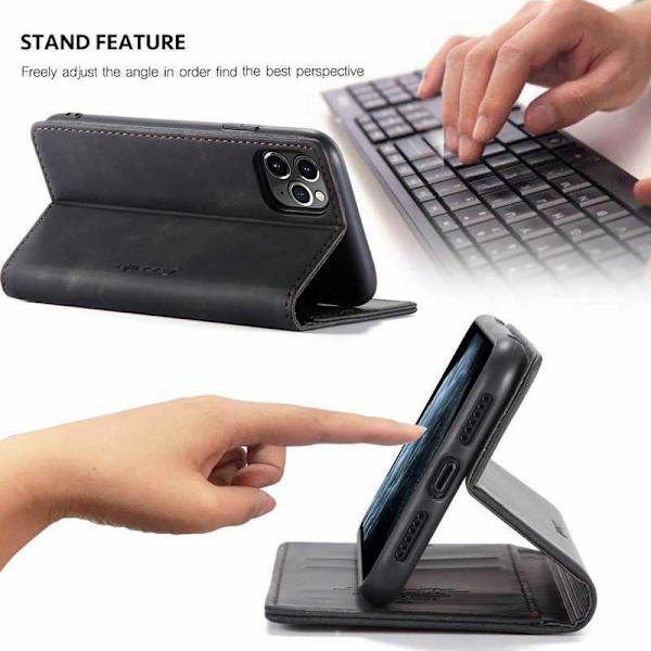 iPhone 11 Pro Max Elegant Flip Case CaseMe 3-FACK Black