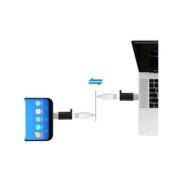 5-PACK Adapter Micro USB till USB-C Typ C Svart