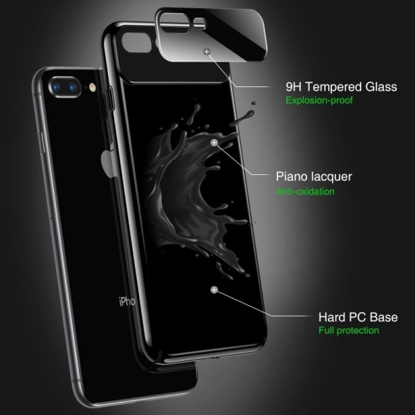 iPhone 8 Plus Exclusive Ultra-thin Shock Absorber Cover Blanc Black