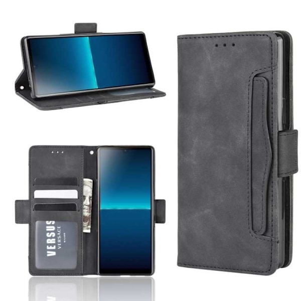 Sony Xperia L4 Pung-etui PU-læder 6-SLOT Winston V3 Black