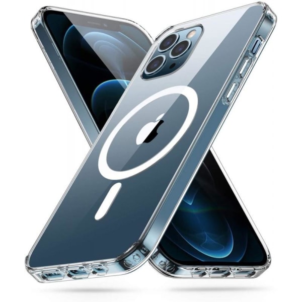 iPhone 14 Max gjennomsiktig støtdemperveske MagSafe-kompatibel Transparent