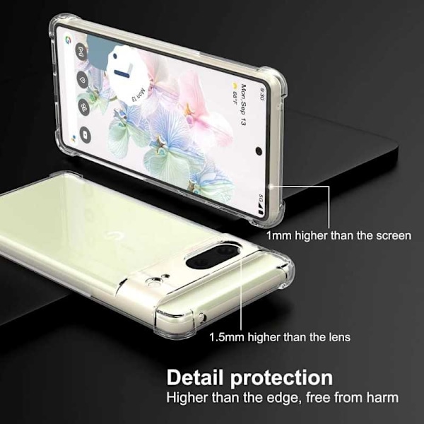 Google Pixel 8 stødabsorberende silikonetui Shockr Transparent