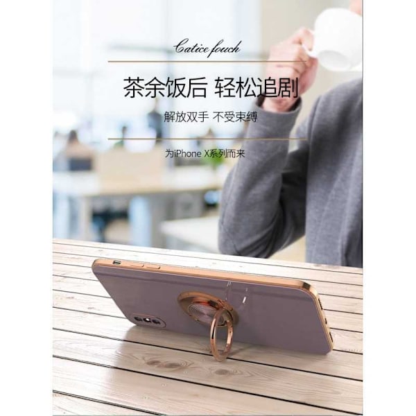 iPhone XS Max Elegant & Stöttåligt Skal med Ringhållare Flawless Mörkgrön