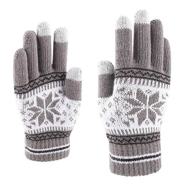 Touch Gloves Winter Pattern Brun