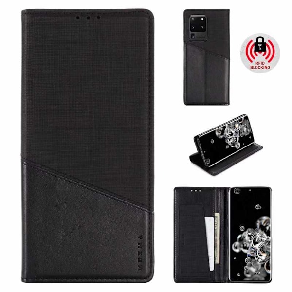 Samsung S20 Ultra Elegant Case i PU-læder med RFID-blok Black