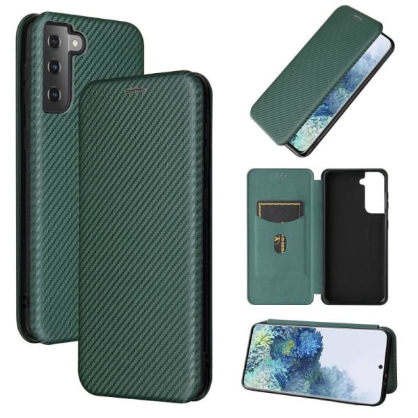 Samsung S21 Plus Flip Case Kortrum CarbonDreams Grøn Green