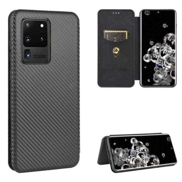 Samsung S20 Ultra Flip Case -korttipaikka CarbonDreams Black
