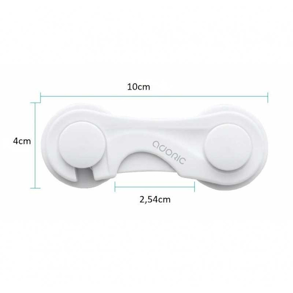 3-PACK Kaappilukko Lapsilukko vahvalla teipillä White
