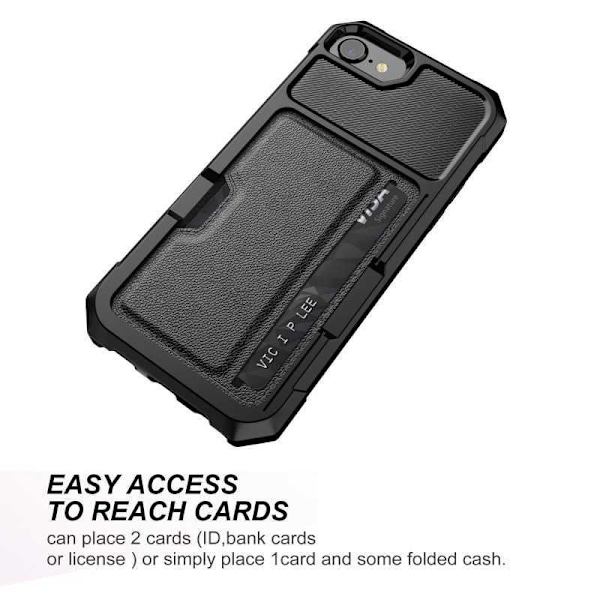 iPhone 8 Iskunkestävä suojus korttilokerolla Solid V2 Black