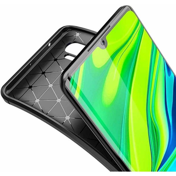 Xioami Mi Note 10 hieman iskunkestävä ohut kansi FullCarbon V4 Black
