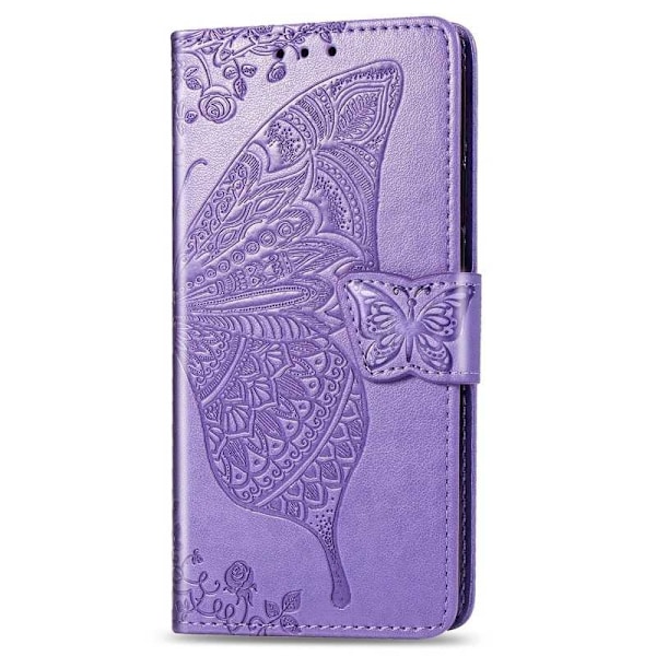 Samsung S9 -lompakkokotelo, PU-nahkainen 4-taskuinen perhonen Lila