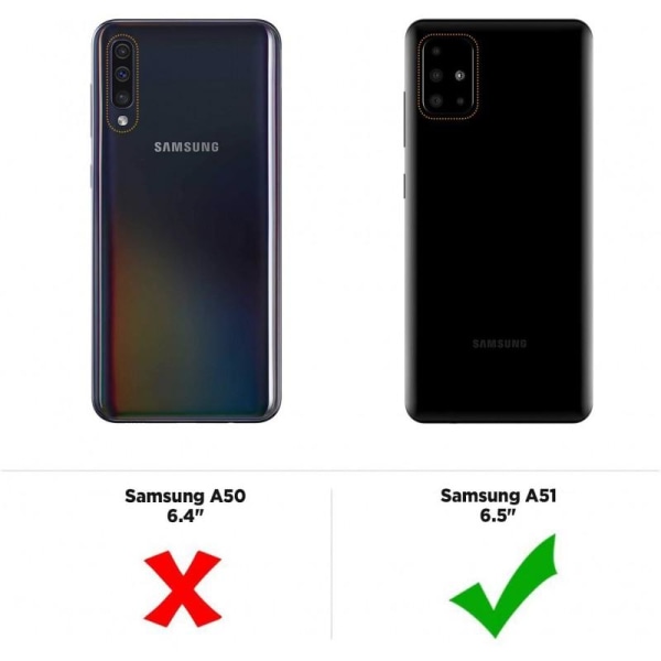 Samsung A51 Gummibelagd Mattsvart Silikon Skal Svart