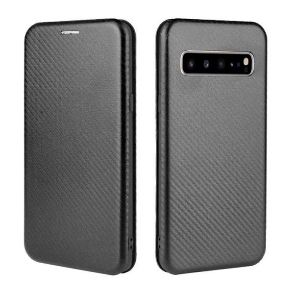 Samsung S10 Flip Case Kortrum CarbonDreams Black