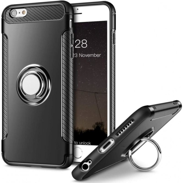 iPhone 6S Plus Käytännöllinen iskunkestävä kotelo sormustelineel Black