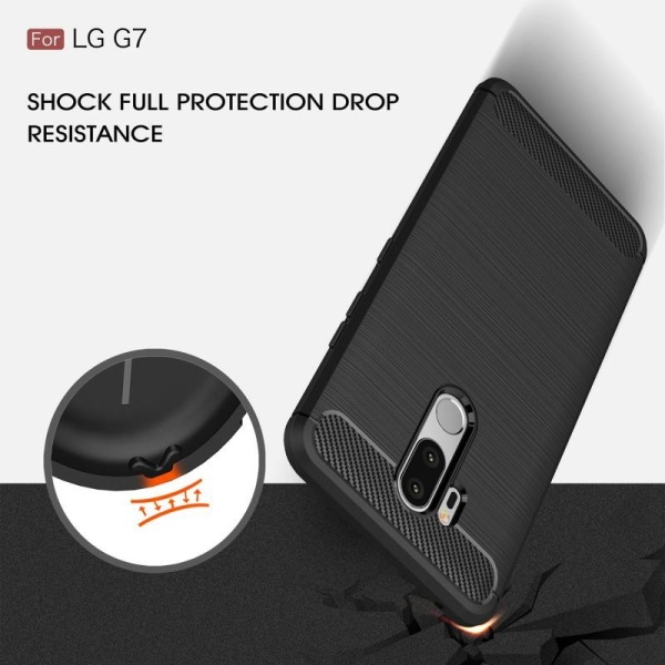 LG G7 ThinQ Støtsikker støtdempertrekk SlimCarbon Svart