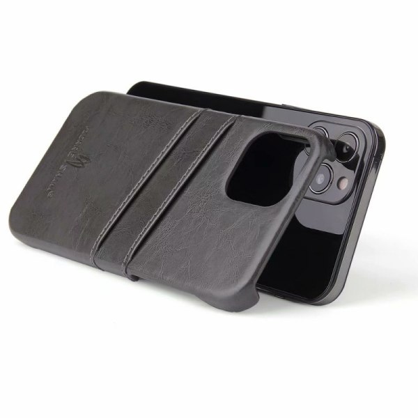 iPhone 12 Mini stødabsorberende kortholder retro Black