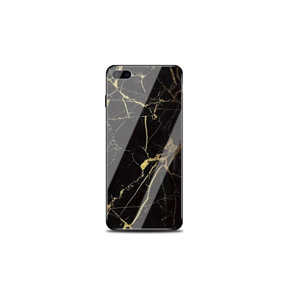 iPhone 6/6S Marble Shell 9H Hærdet glas Bagside af glas Black Variant 2